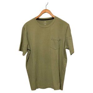 Lands' End Green S/S T-Shirt Men's L Super T Pocket Tee